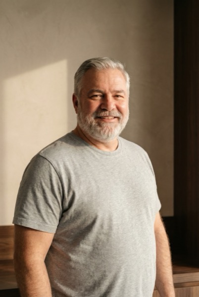 Man showing transformation progress