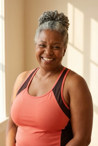 Woman showing confidence after transformation